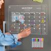 Lavagna bianca acrilica magnetica cancellabile a secco trasparente Calendario cancellabile Lavagna bianca Magnete da frigorifero Planner Lavagna memo riutilizzabile