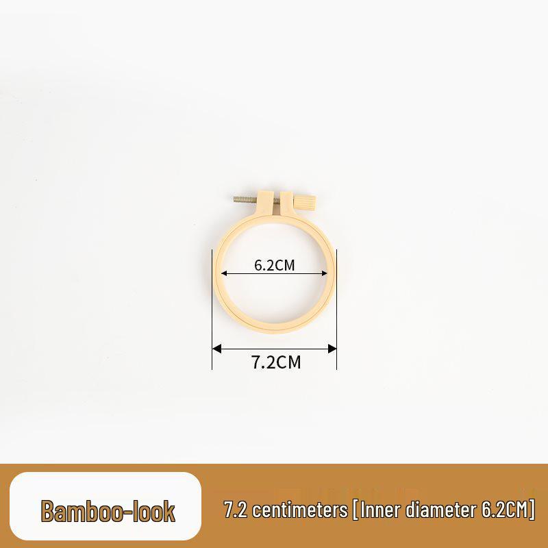 Имитация бамбука Вышивальный пяльцы - Круглая пластиковая рама для DIY вышивки крестом