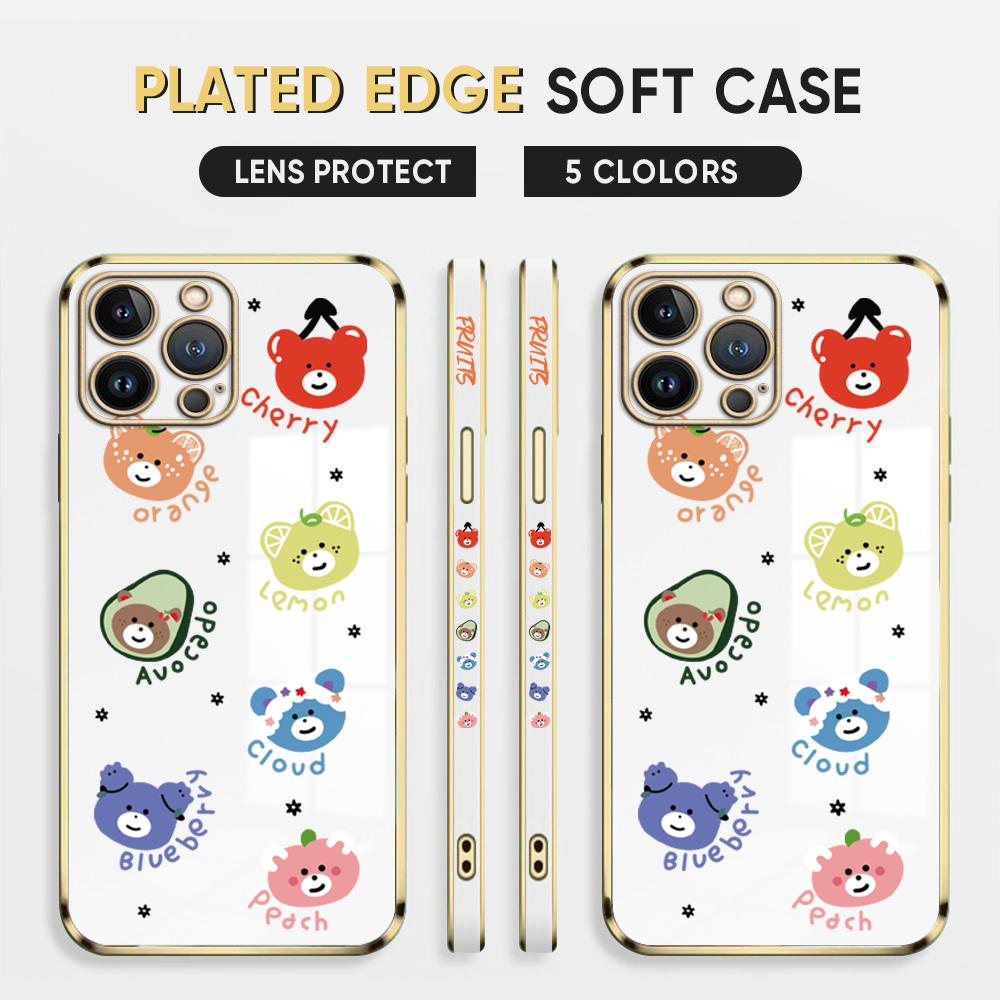 Niedliche Cartoon 6D-Beschichtung Handyhülle für iPhone 11 12 13 14 Pro Max Samsung Galaxy Xiaomi Mi Redmi Note Oneplus Infinix Tecno Soft Cover