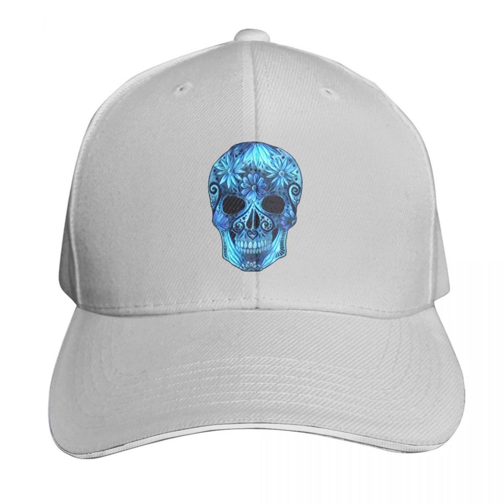 Electric Blue Sugar Skull Baseball Cap Tactical Cap Horse Hat Luxury Cap Hiking Hat Unisex Womens