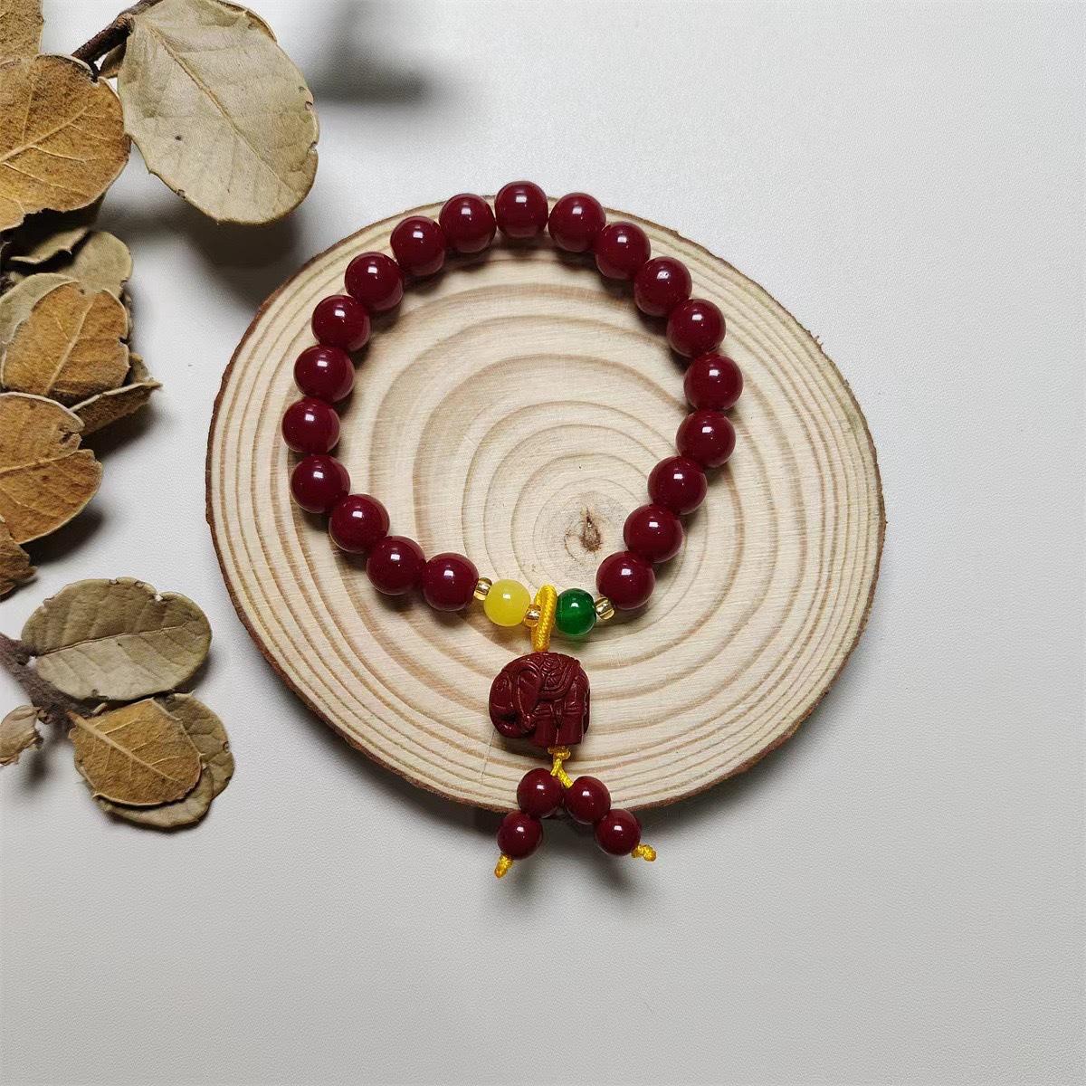 

Новий браслет з кіноварі у китайському стилі з лотосом - Ретро, Універсальний, Модний ручний аксесуар для прямих ефірів та мальовничих місць