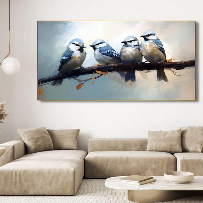 Bird Animal Canvas Painting Tree Landscape Posters and Prints Colorful Parrots Wall Pictures for Living Room Home Decor No Frame
