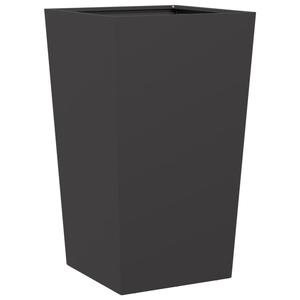 Plant Pot Black 45x45x75 cm Steel