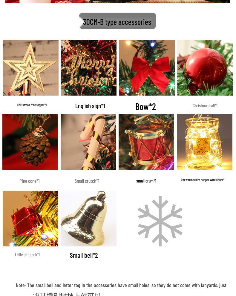 Švytintis PVC Mini Kalėdinės eglutės rinkinys (30cm & 50cm) dekoracijoms