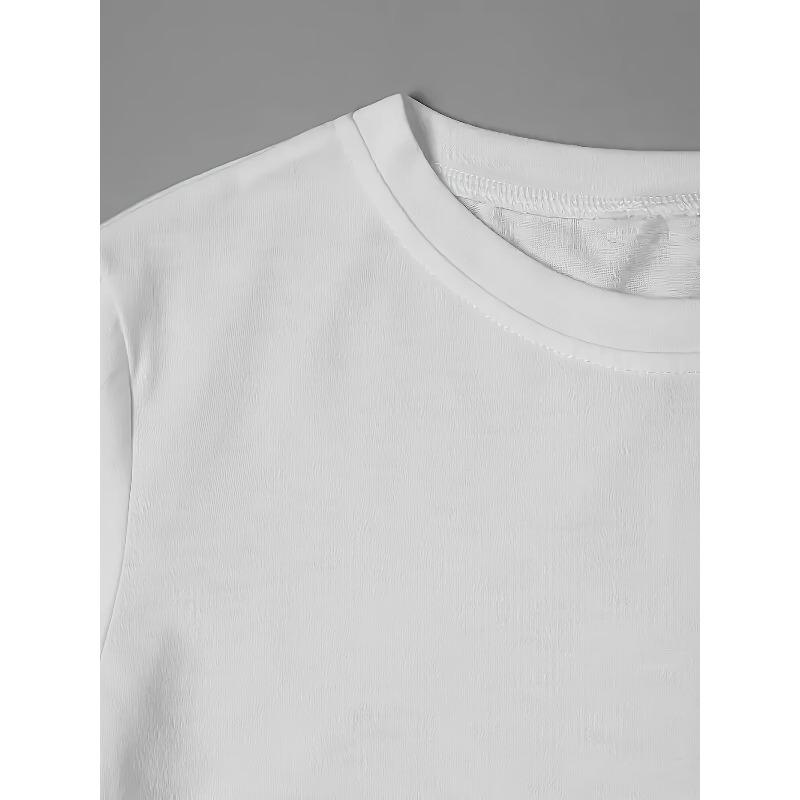 Europäische Größe Europäische Größe Damen Lässiges Leopardendruck-Schleifen-T-Shirt - Kurzarm, Rundhalsausschnitt, Frühling/Sommer Oberteil