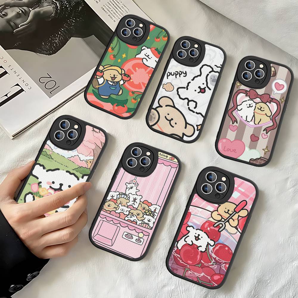 Maltese Cute Line Puppy Dog Phone Case For IPhone 16 15 14 13 12 11 Pro Max Plus Leather Soft Cover
