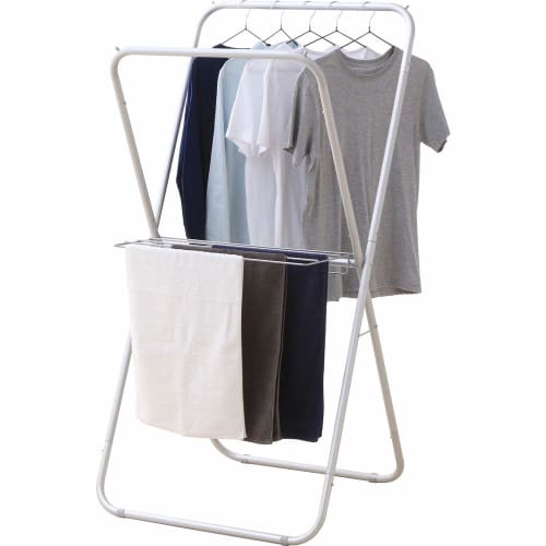 Iris Ohyama AKM-70X Polypropylene Indoor Clothes Dryer, Compact Storage, with Towel Hanger, Lightweight, For Approximately 2 People, Approx. 70cm Wide