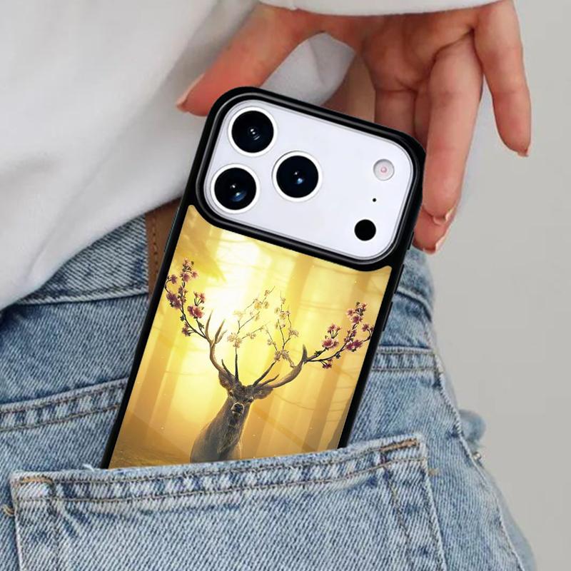 Deer Soft Phone Case for iPhone 16e 15 14 13 12 17 Pro Max Plus Air 17pro Cover Coque