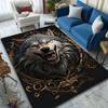 Fierce Wolf with Ornate Frame Design Patterned Carpet, Suitable As a Non Slip Play Mat for the Living Room and Bedroom Sofa