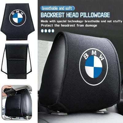 Car Seat Headrest Cover Auto Logo Head Pillowcase Accessories For BMW Performance M E87 E30 E46 E28 F35 G20 E93 F20 X3 X A222