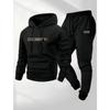 Mens Womens Casual Hooded Sweatshirt Set With Drawstring Pants Winter Warm Fleece Lined Sportswear