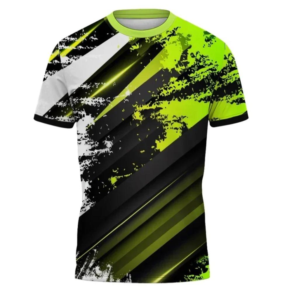 3D Printed Color Blocked Stripes T-Shirts Summer Short Sleeves O-Neck Tops Colorful Pattern Sports Casual Men's T-shirts