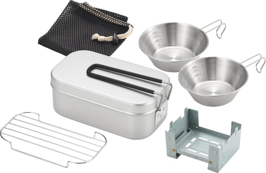 Tamahashi Outdoor Set Camping Bag For Gas Fire Only Catchfield 5-piece Mestin/Shera Cup/Mesh Tray/Stove/Storage Cooking/Boiling/Heating/Steaming