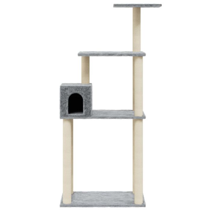VidaXL Arbre à chat avec griffoirs en sisal Gris clair 147 cm