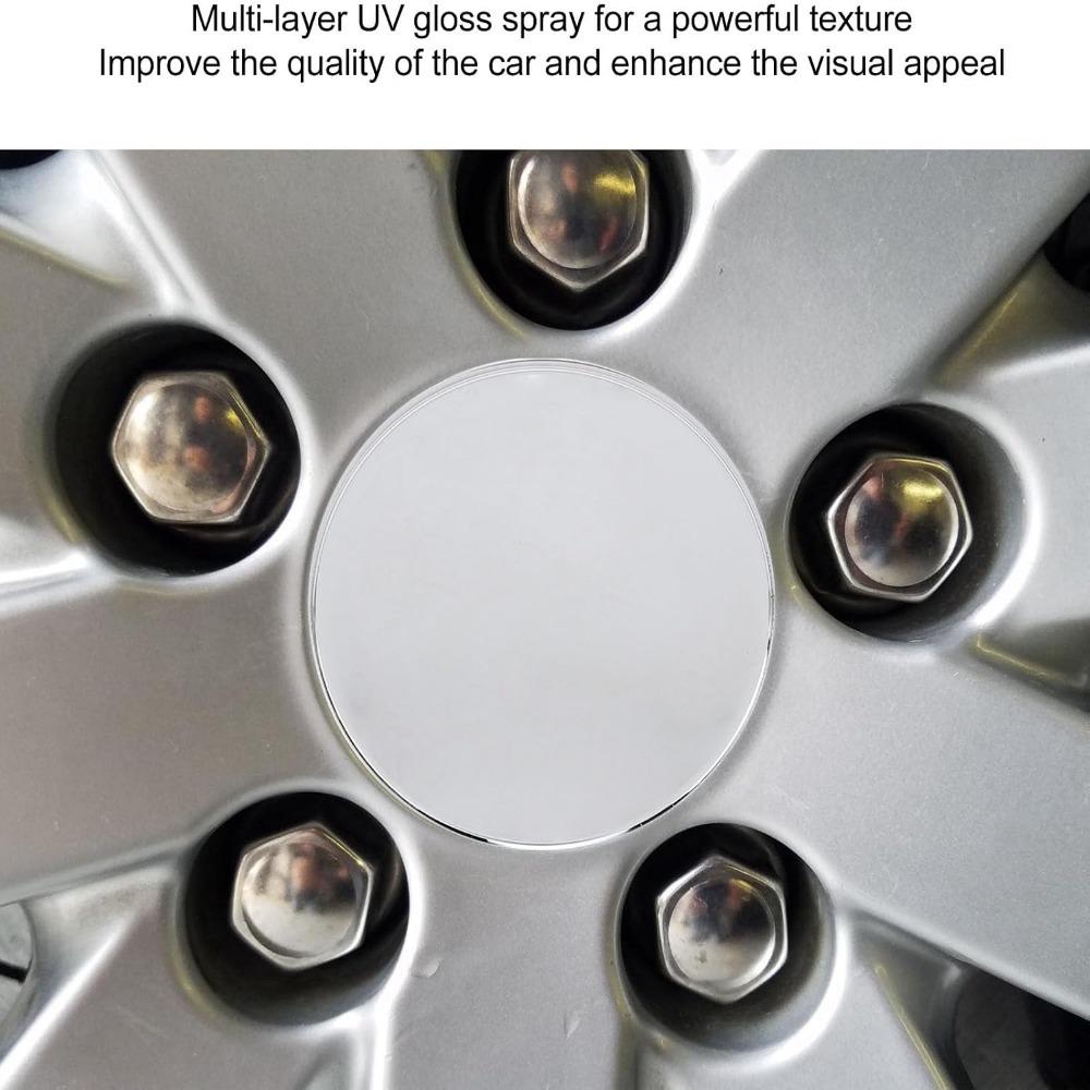 4pcs ABS Wheel Center Caps Silver Tone Rim Hub Caps Durable Wheel Center Hub Caps Universal Fit