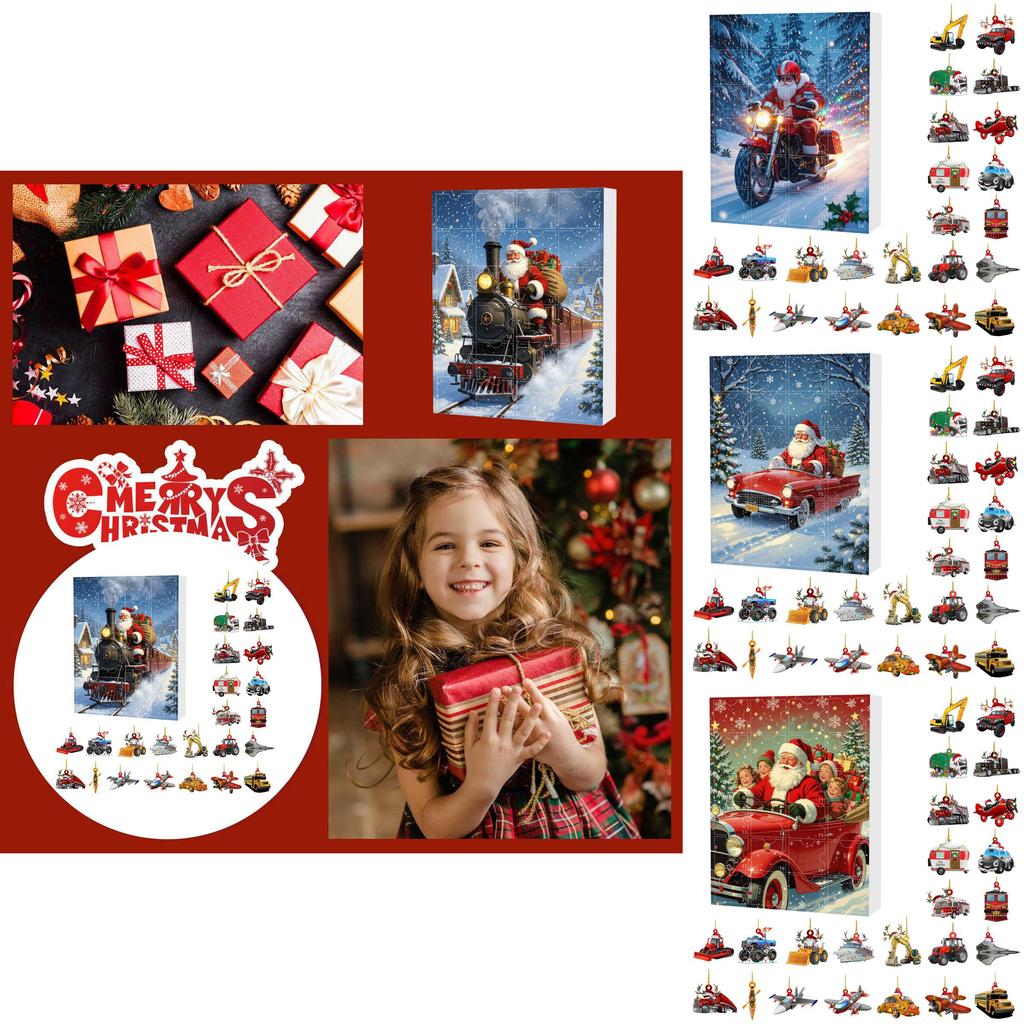 Christmas Countdown Blind Box With Santa Claus Acrylic Hangings For Holiday Decor And Gift Giving