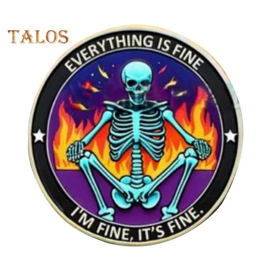 

Череп мусорный контейнер Blaze Coin красочный скелет вызов монета металлический вдохновляющий карманный жетон настольные аксессуары для коллег по работе мужчины женщины фиолетовый