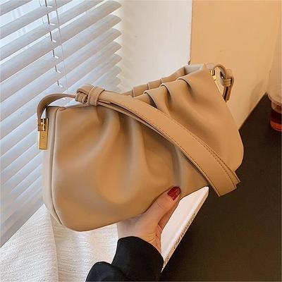 Niche Design Fashionable Simple Bag Women's Bag Retro Texture Messenger Bag Popular Pleated Underarm Bag