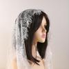 White Lace Veil Delicate Floral Embroidery Breathable Soft Mesh Lightweight Bridal Veil for Formal Church Wedding