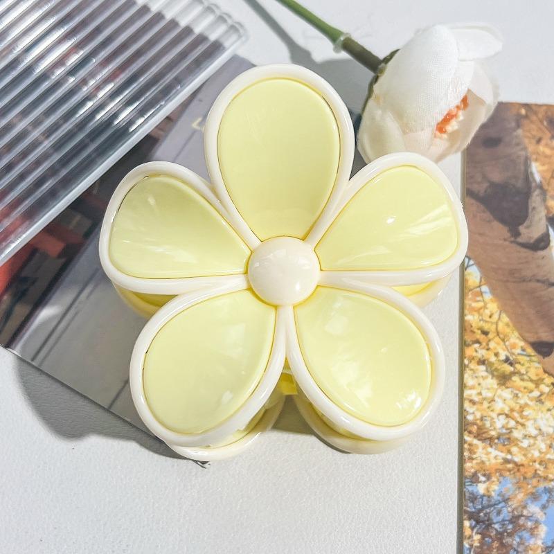 Colorful Contrasting Frangipani Hairpins Flower GrabbersSweet Back of The Head Updo Shark Hairpins