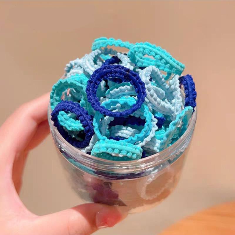 50-Piece Set: Lace Children's Thumb Rings & Ponytail Holders - Gentle On Hair, New Style Rubber Bands