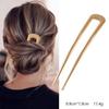 U-Shaped Hair Fork Metal Gold Shell Hairpin Geometric Headwear Hair Sticks Women Girls Hair Accessories