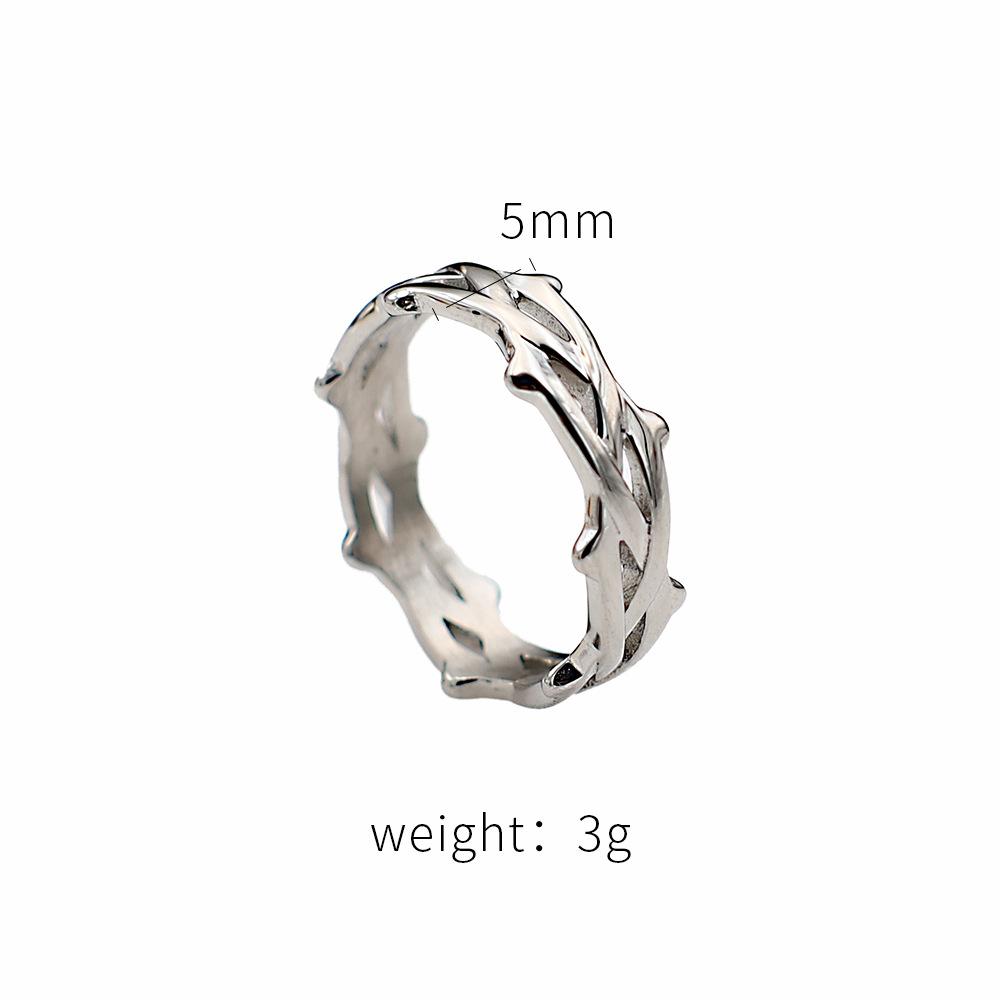 

Jewelry Personality Trend Hand Jewelry Titanium Steel Thorns Vine Weaving Ring Female Design Sense Niche
