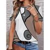 Fashion Summer Irregular 3D Printed T-shirt Women Street Casual Harajuku T-shirt Women Round Neck T-shirt Tops Clothing