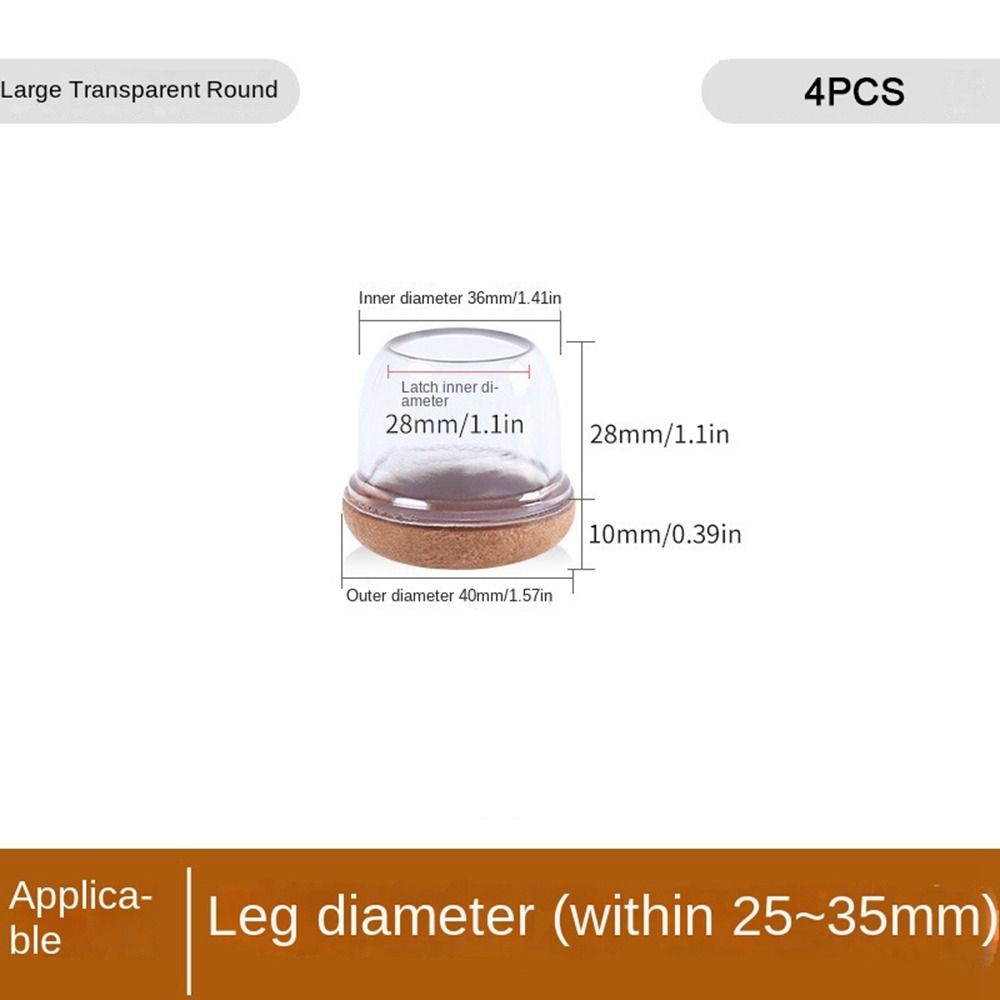 4PCS New TPE Table Leg Protector Covers Felt Floor Protectors Chair Foot Caps Durable Non-Slip Table Foot Pads Table Leg