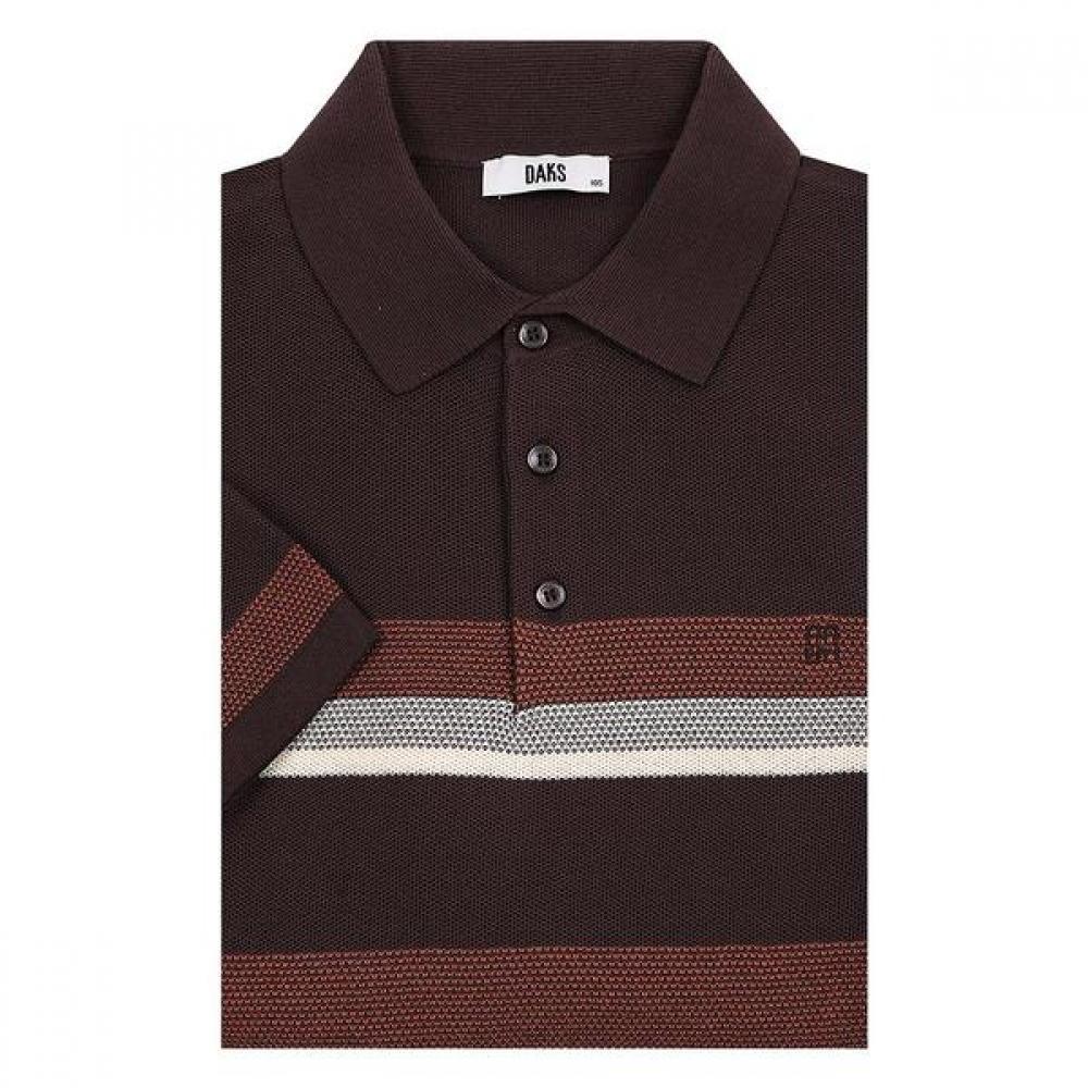 

Daks 26ss Cotton Blend Honeycomb Knit Color Block Polo Dms1swts109w1 DMS1SWTS109-W1/110