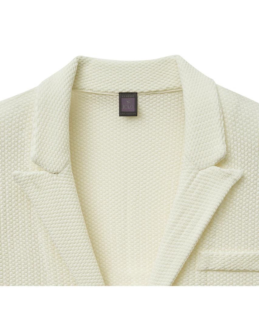 IOLO Waffle Peaked Knit Jacket_Ivory