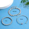 3pcs/set Rhinestone Heart Decor Bracelet