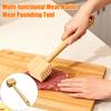 Meat Hammer Double-sided Bamboo Meat Tenderizer And Softener Long Handle Kitchen Tool with Hanging Hole