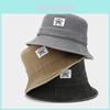 Vintage Cotton Letter Print Bucket Hat For Women Men Sun Protection Summer