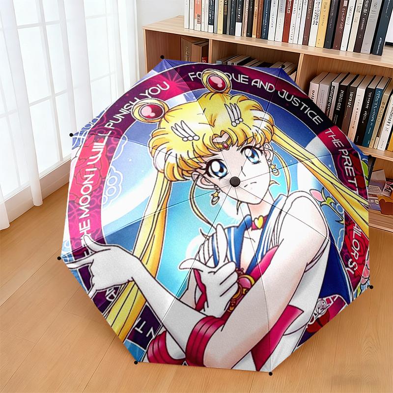 Japanese style Cute cartoon theme Sailor Moon Tsukino Usagi cartoon Umbrella Portable Home Essential Travel Outdoor Iron Multi functional Umbrella B1
