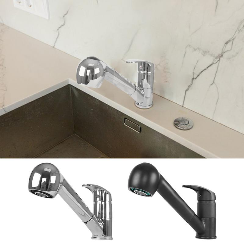 Single Handle Low Arch RV Kitchen Faucet Low Arch RV Kitchen Faucet RV Campervan Pull-out Faucet Camping Car Accessory