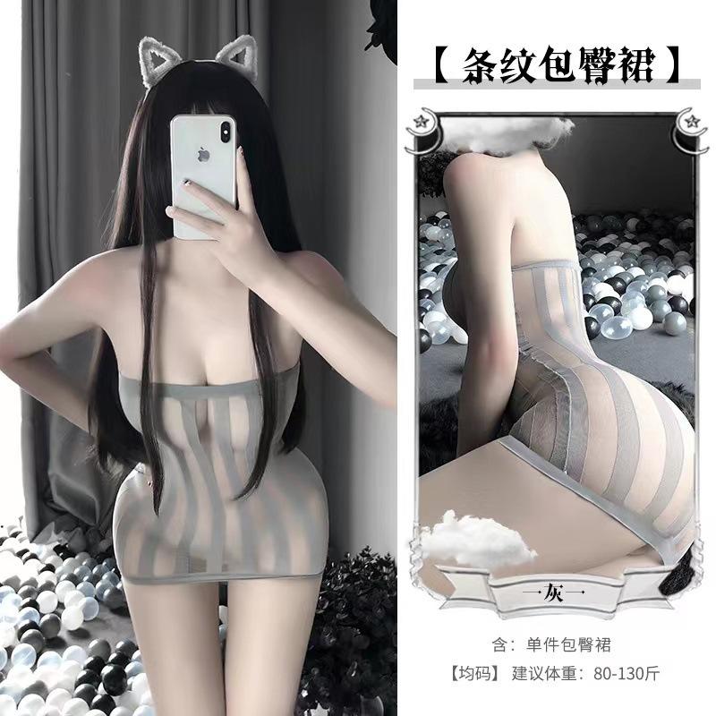 Sexy lingerie one-piece stockings mesh sexy black silk perspective seduction crotch passion free bed large size