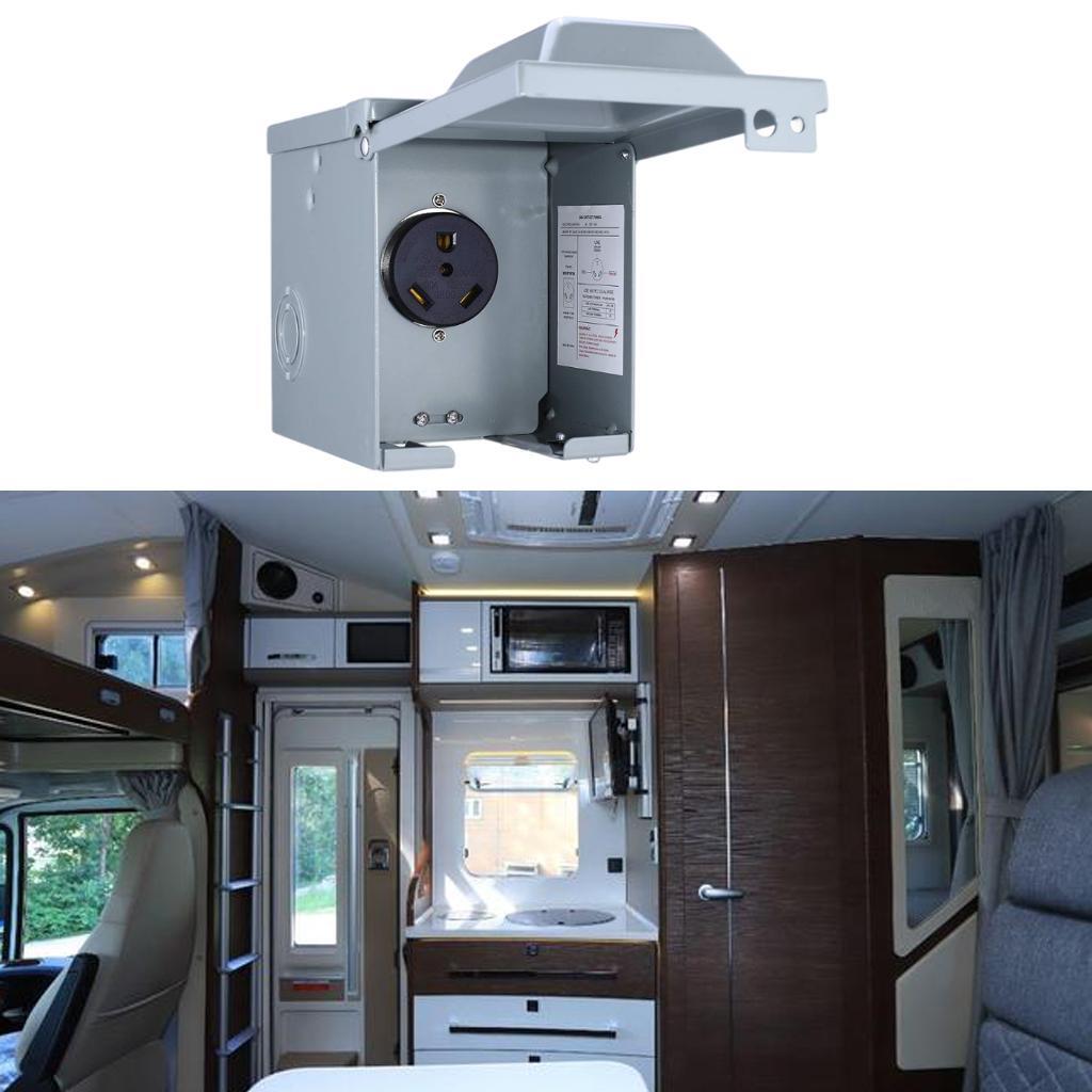 RV Power Outlet Panel Box Electrical Receptacle Panel 30Amp NEMA L5 30