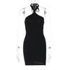 Shemoda Fashion Style Sexy Lace-up Halterneck Backless Dress Female Summer Easiest for Match Sexy Short Hip Skirt