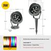 Outdoor Waterproof Tree Spotlight, Garden Floodlight, Landscape Light, Ground Plug Lawn Light