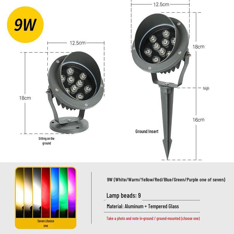 Outdoor Waterproof Tree Spotlight, Garden Floodlight, Landscape Light, Ground Plug Lawn Light