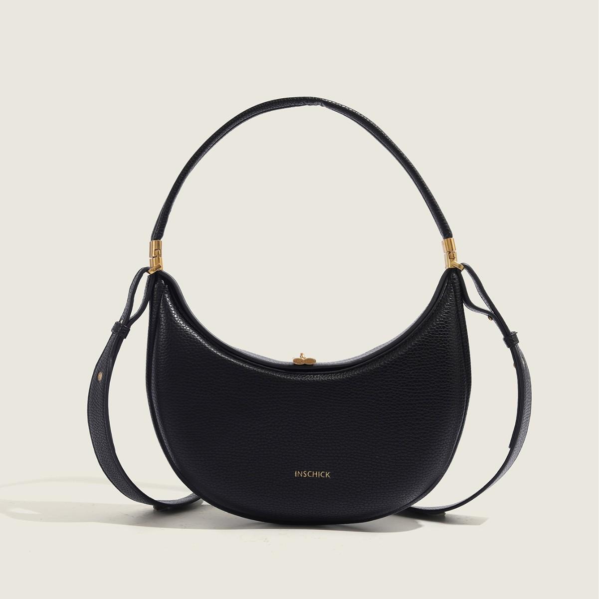 2025 Зимняя Новая Сумка-полумесяц под мышкой Дизайнерская Женская Сумка Одноплечевая Сумка Кроссбоди Повседневная Сумка чёрный