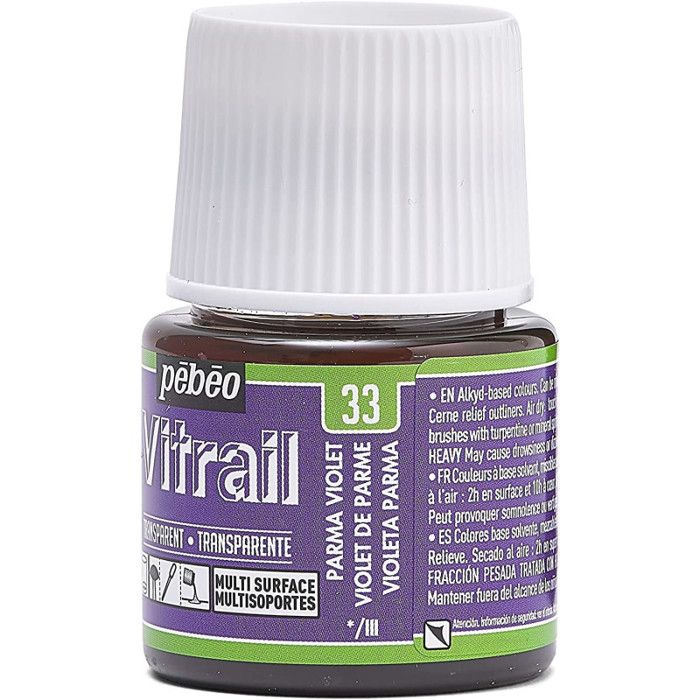 Peinture Vitrail - Pébéo - Parme - 45 ml - Couleur Violet - Décoration sur verre