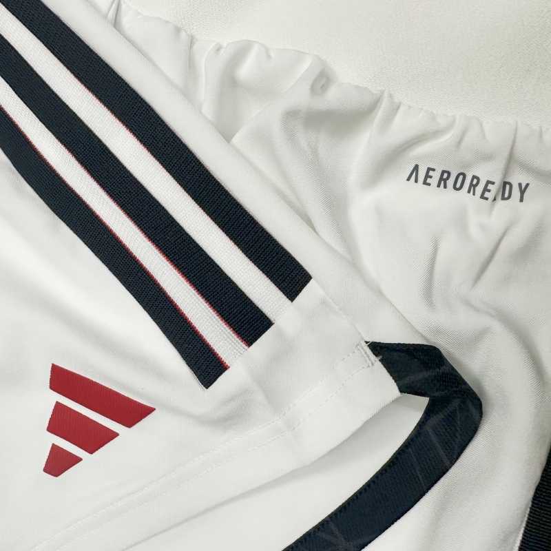Adidas Manchester United Authentic Home Shorts Striped Logo Print Mid-Rise Football Pants Unisex Shorts White HR3676