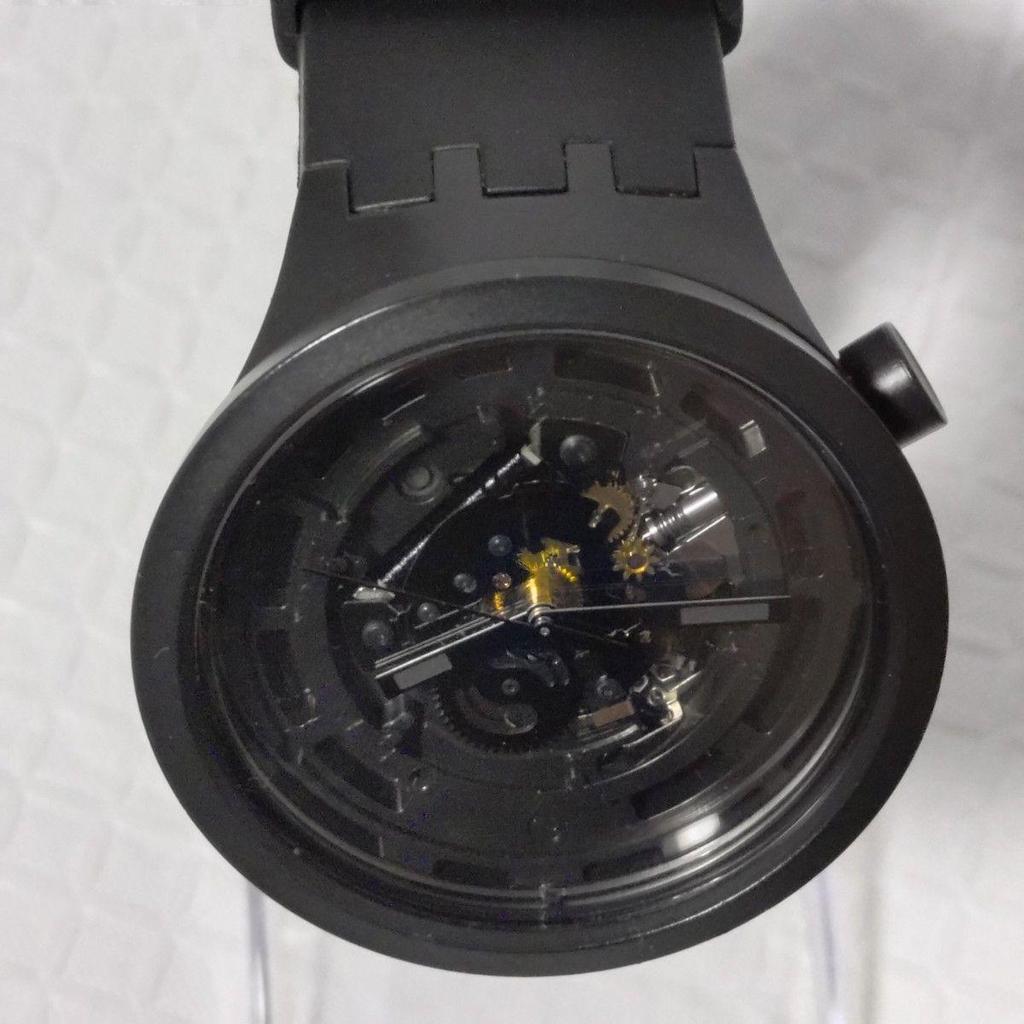 Used [Very popular] Swatch watch BIG BOLD black swatch C-BLACK bioceramic SB03B100
