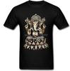 Coming Men T Shirts Mens T Shirt Deity Ganesha Print Crew Neck Clothes Short Sleeve Pure Cotton Tops Black