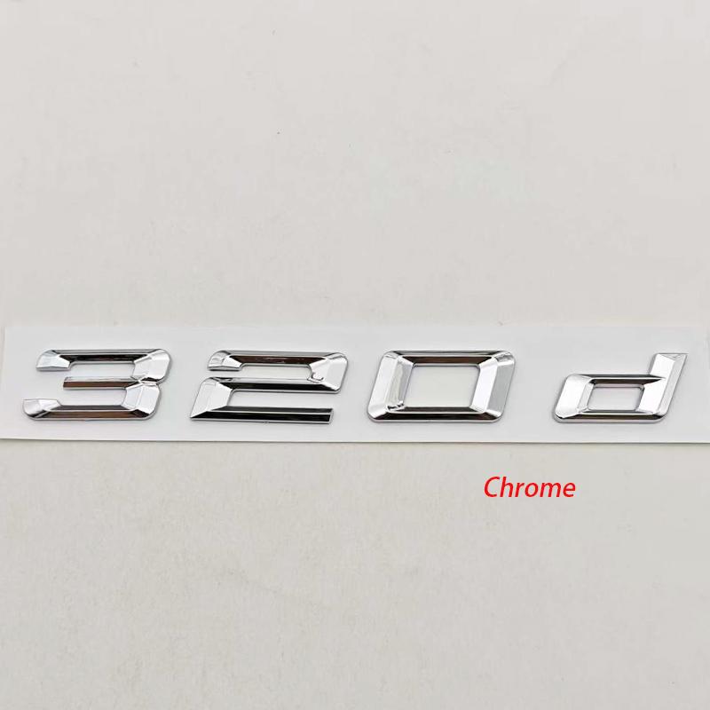 

3D ABS Chrome Matte Black Car Styling Logo 320d Badge Rear Trunk Emblem Decal For BMW 3 Series 320d E34 E46 F31 Auto Accessories