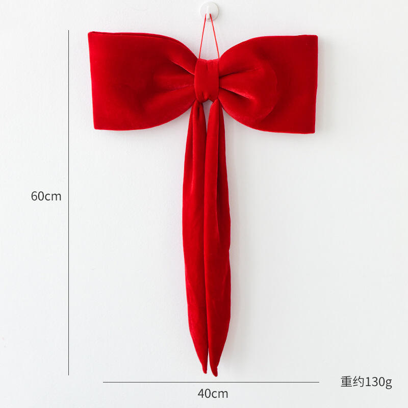 Velvet Large Bow Christmas Tree Decoration Pendant Enlarged Christmas Bows Hanging Ornaments Diy Wedding Decor Home Party Decor