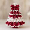 Handmade Crochet Christmas Tree DIY Xmas Tree Crochet Craft Starter Set with Bow And Faux Pearl for Beginners Knitting Holiday Decoration for