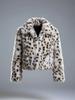 European and American spot autumn and winter new Mao Mao jacket leopard print short women's clothing